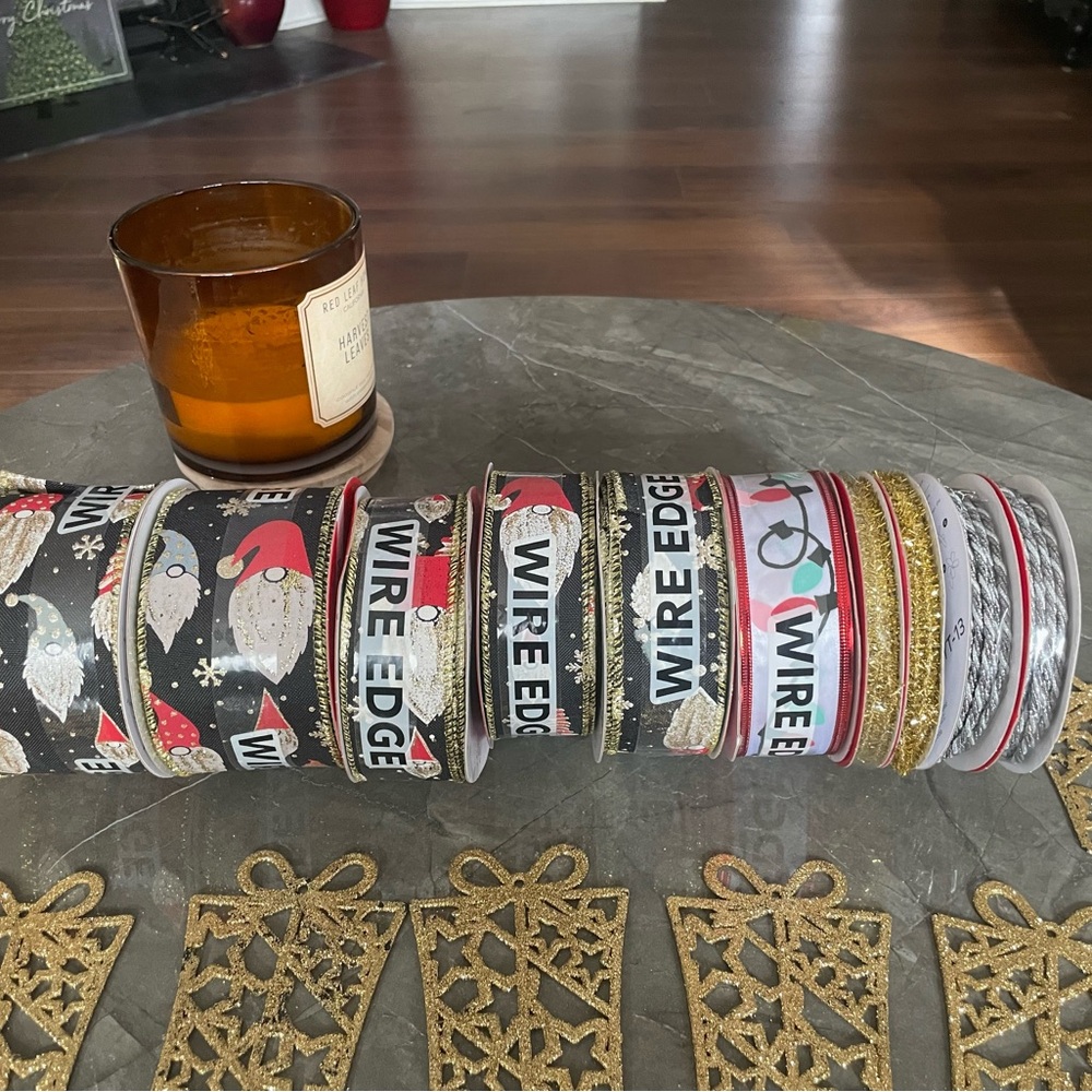 Festive Wire Edge Ribbon Set